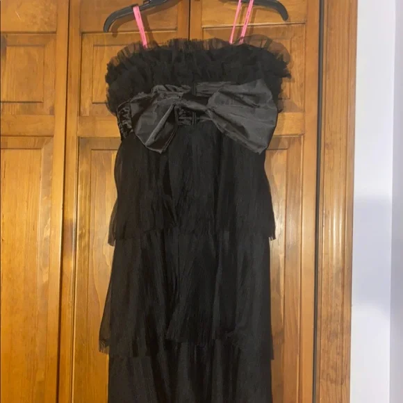 Betsey Johnson | Dresses | Black Betsey Johnson Tulle Dress With Satin Bow  | Poshmark